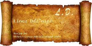 Lincz Dániel névjegykártya